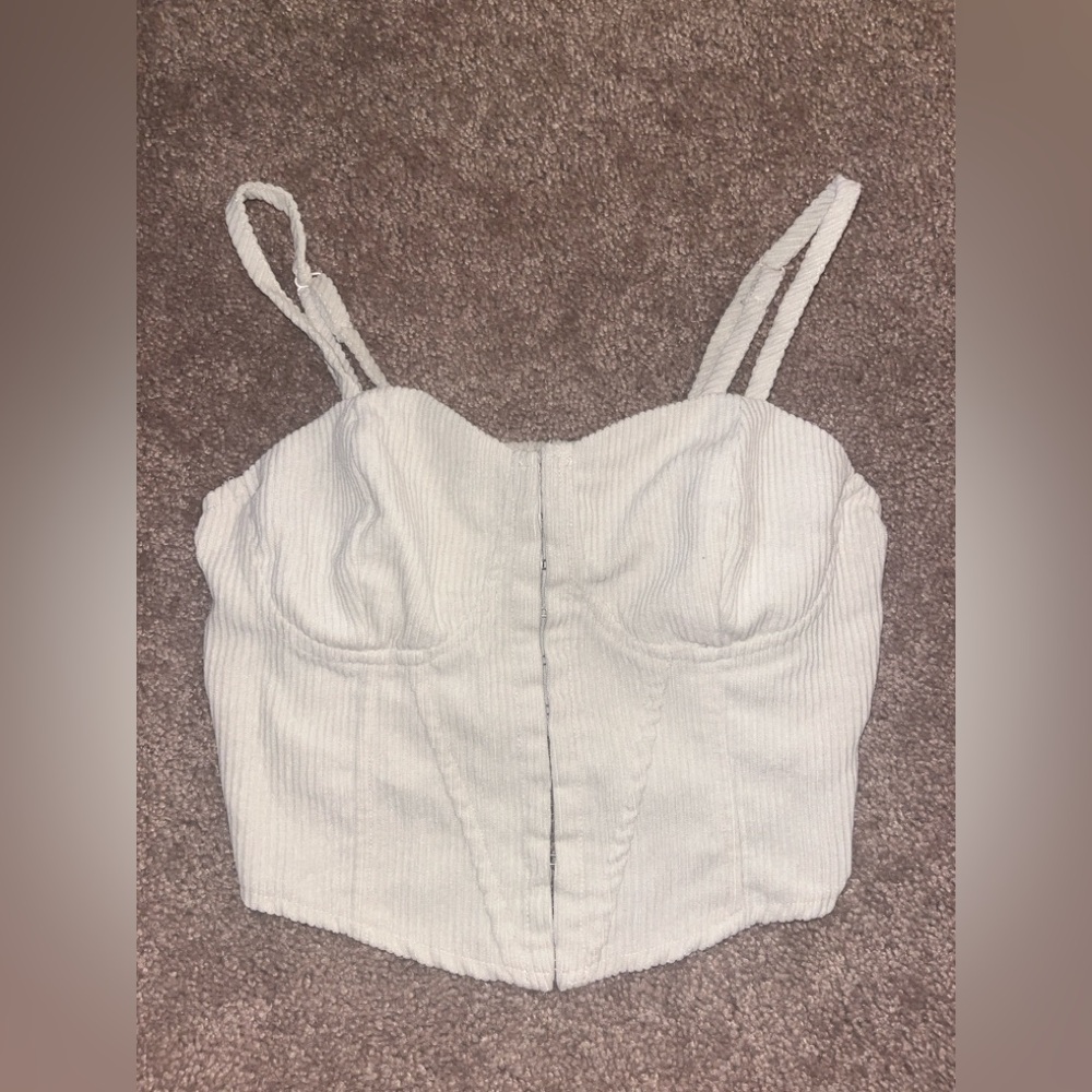 Windsor White Ribbed Crop Top